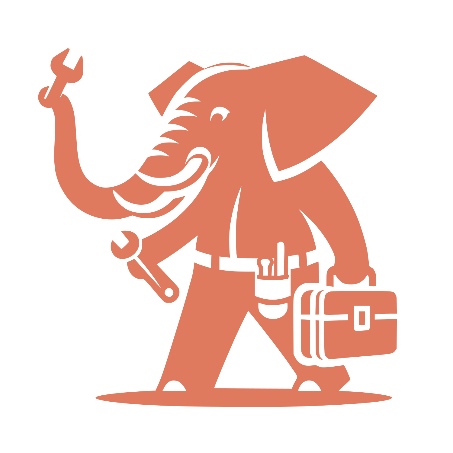 Elephant Mechanic Wrench Logo #E07A5F