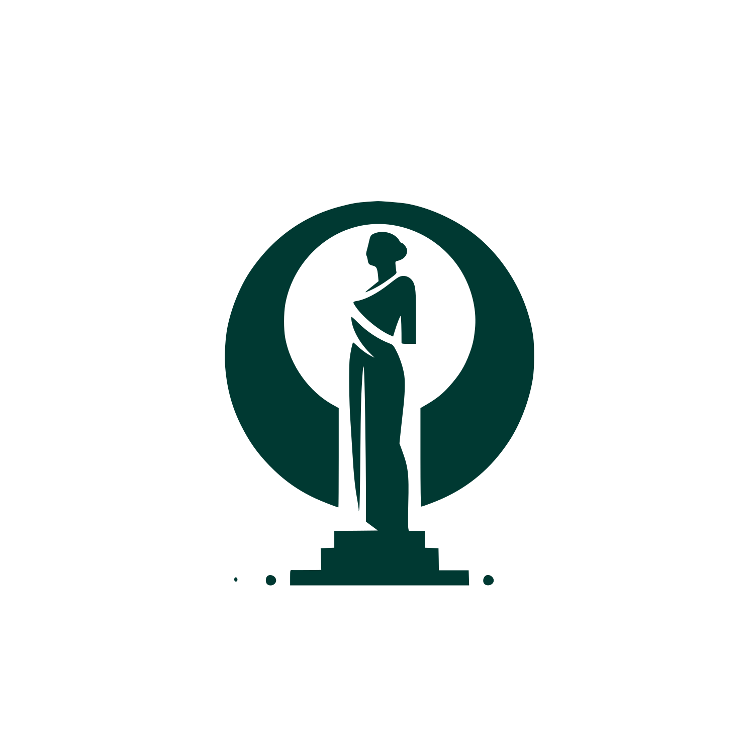 Statue Silhouette Logo #003932