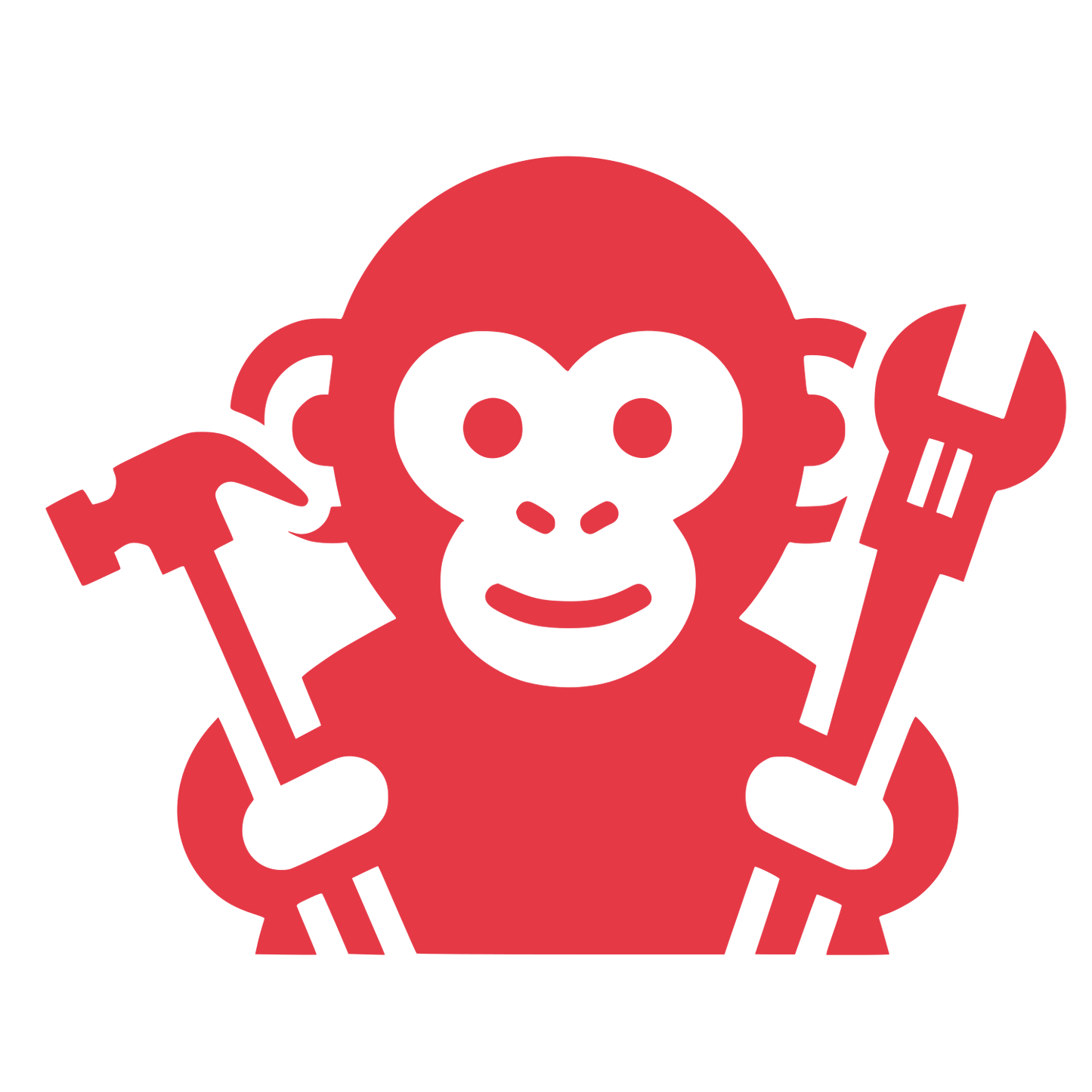 Monkey with Wrench Logo #E63946