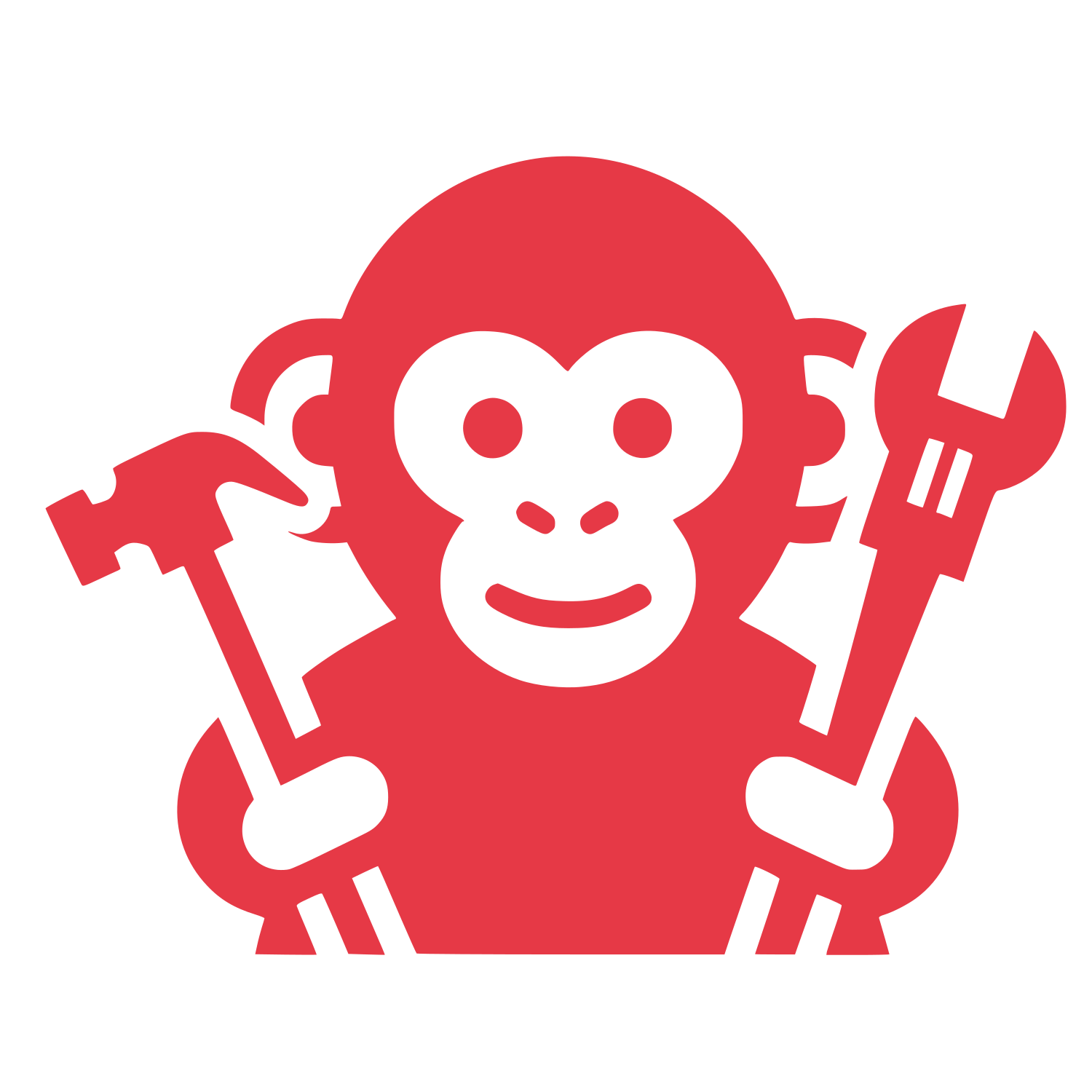 Monkey with Wrench Logo #E63946