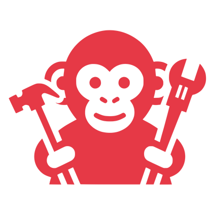 Monkey with Wrench Logo #E63946