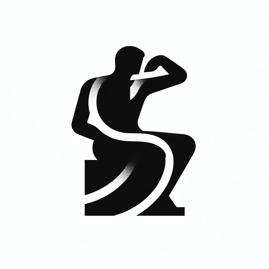 Thinker Statue Logo