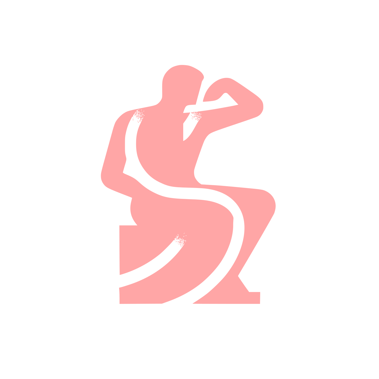 Thinker Statue Logo #ffa6a6
