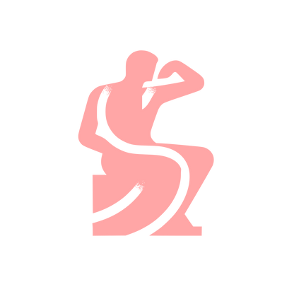 Thinker Statue Logo #ffa6a6