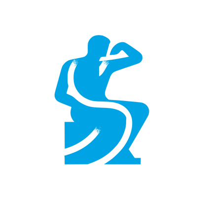 Thinker Statue Logo #00a3e4