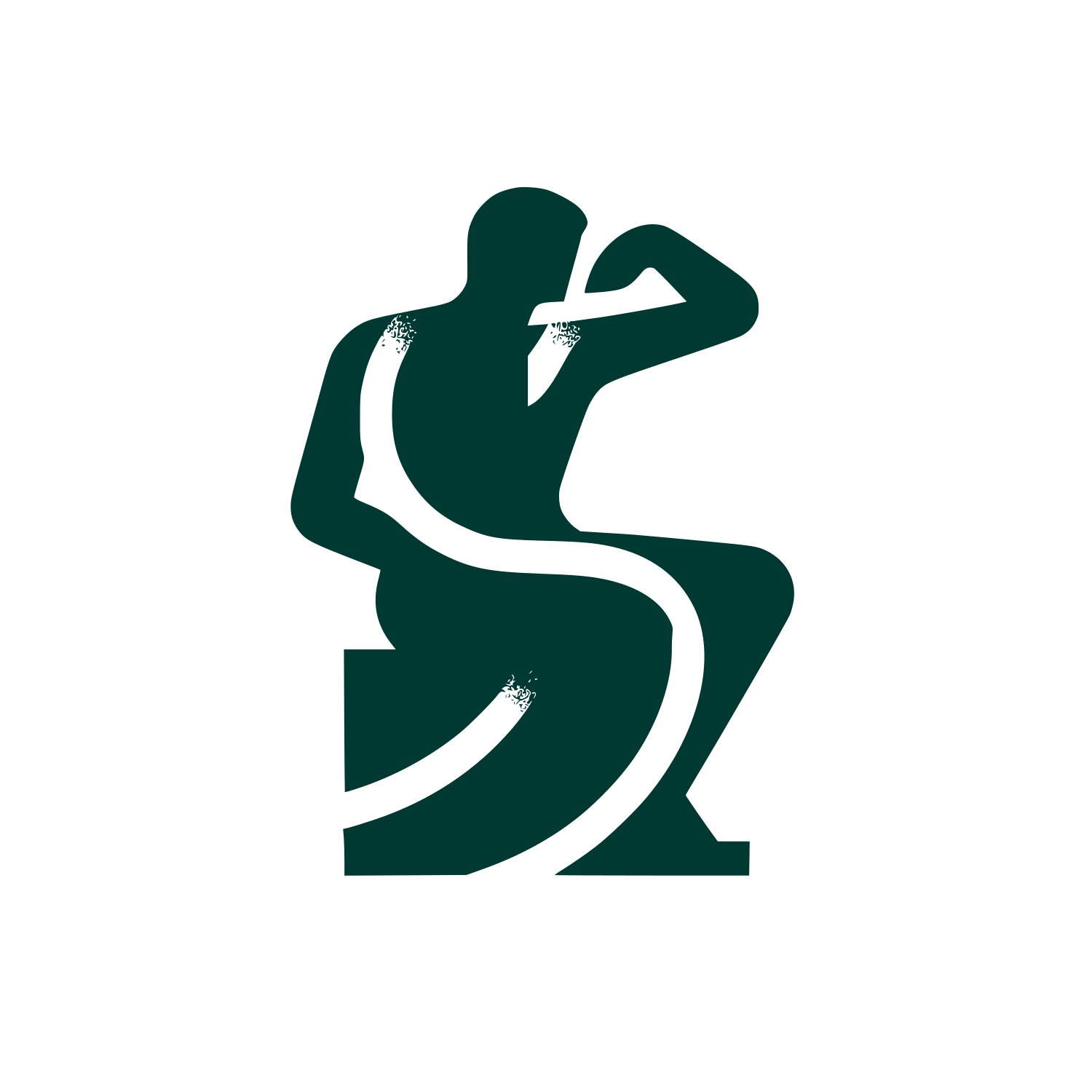 Thinker Statue Logo #003932