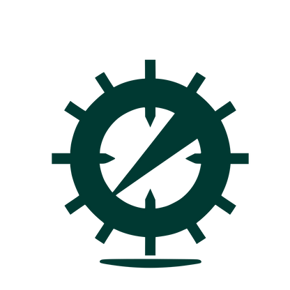 Geometric Gear Logo #003932