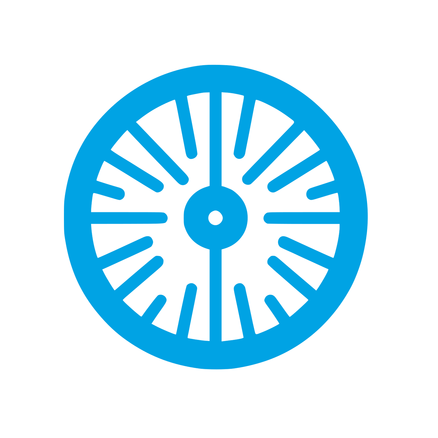 Wheel Symbol Logo #00a3e4