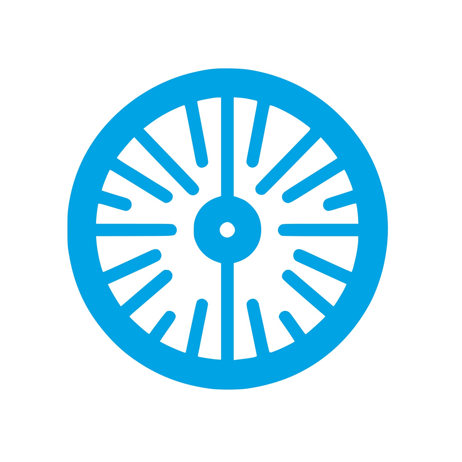 Wheel Symbol Logo #00a3e4