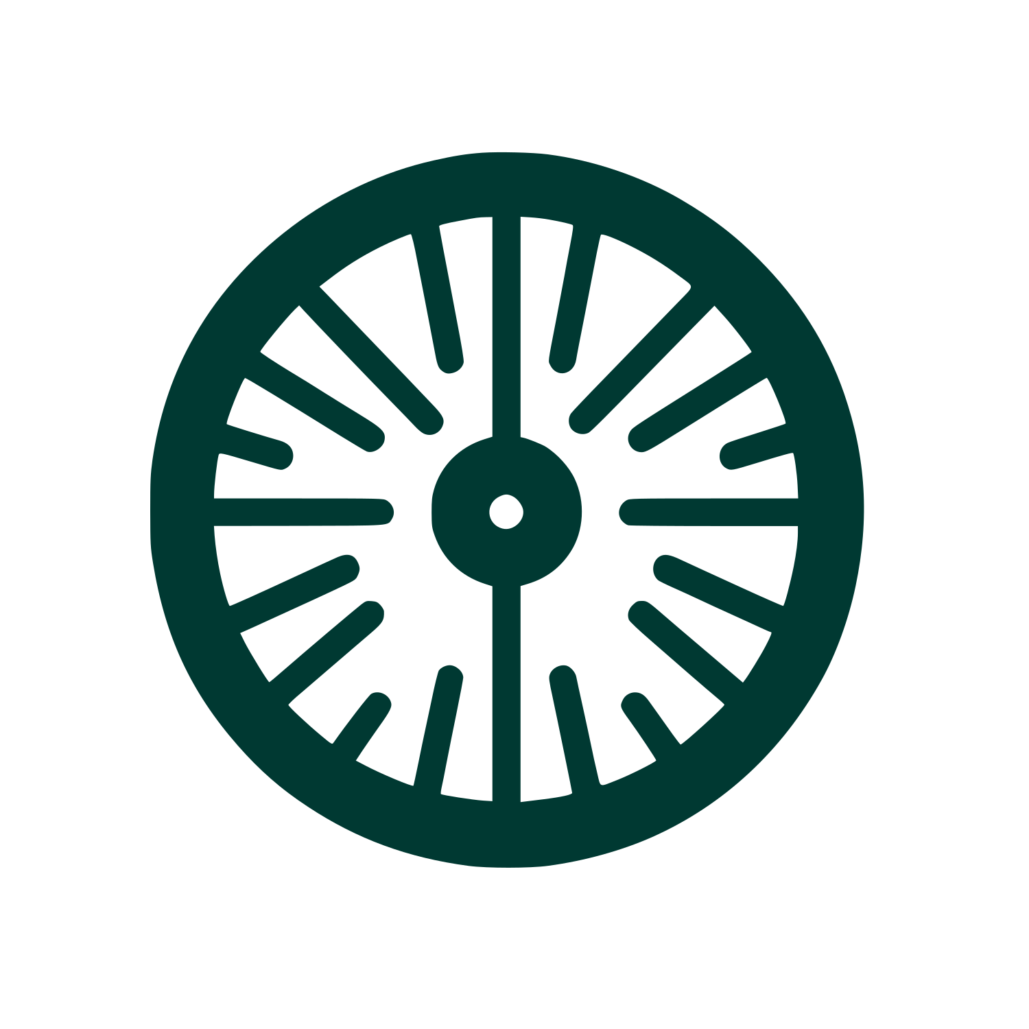 Wheel Symbol Logo #003932