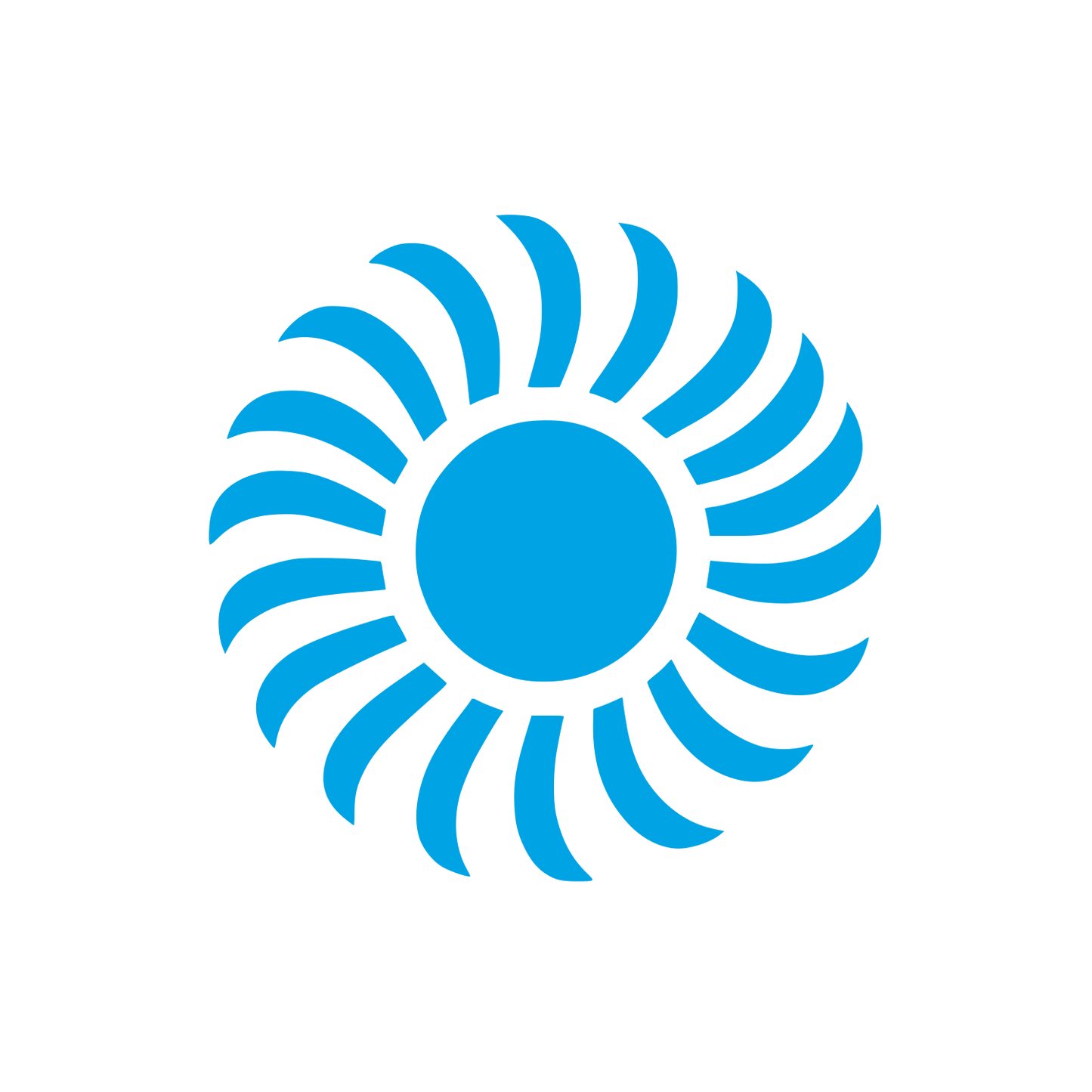 Abstract Sunburst Logo #00a3e4