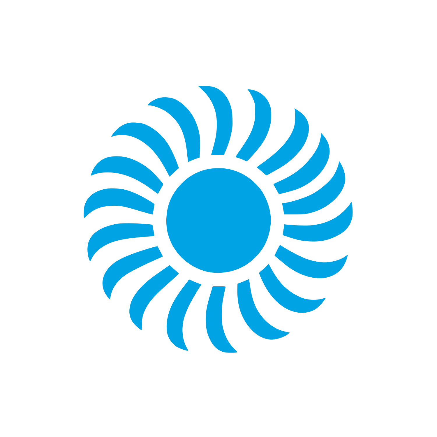 Abstract Sunburst Logo #00a3e4