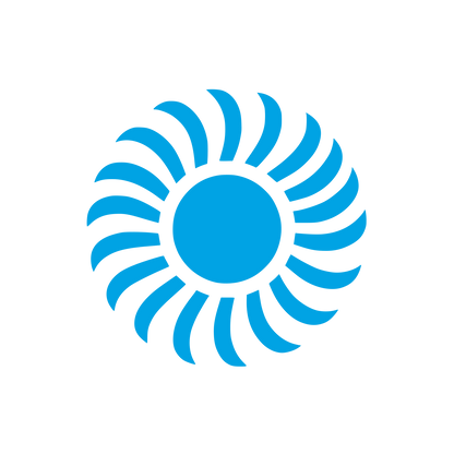 Abstract Sunburst Logo #00a3e4