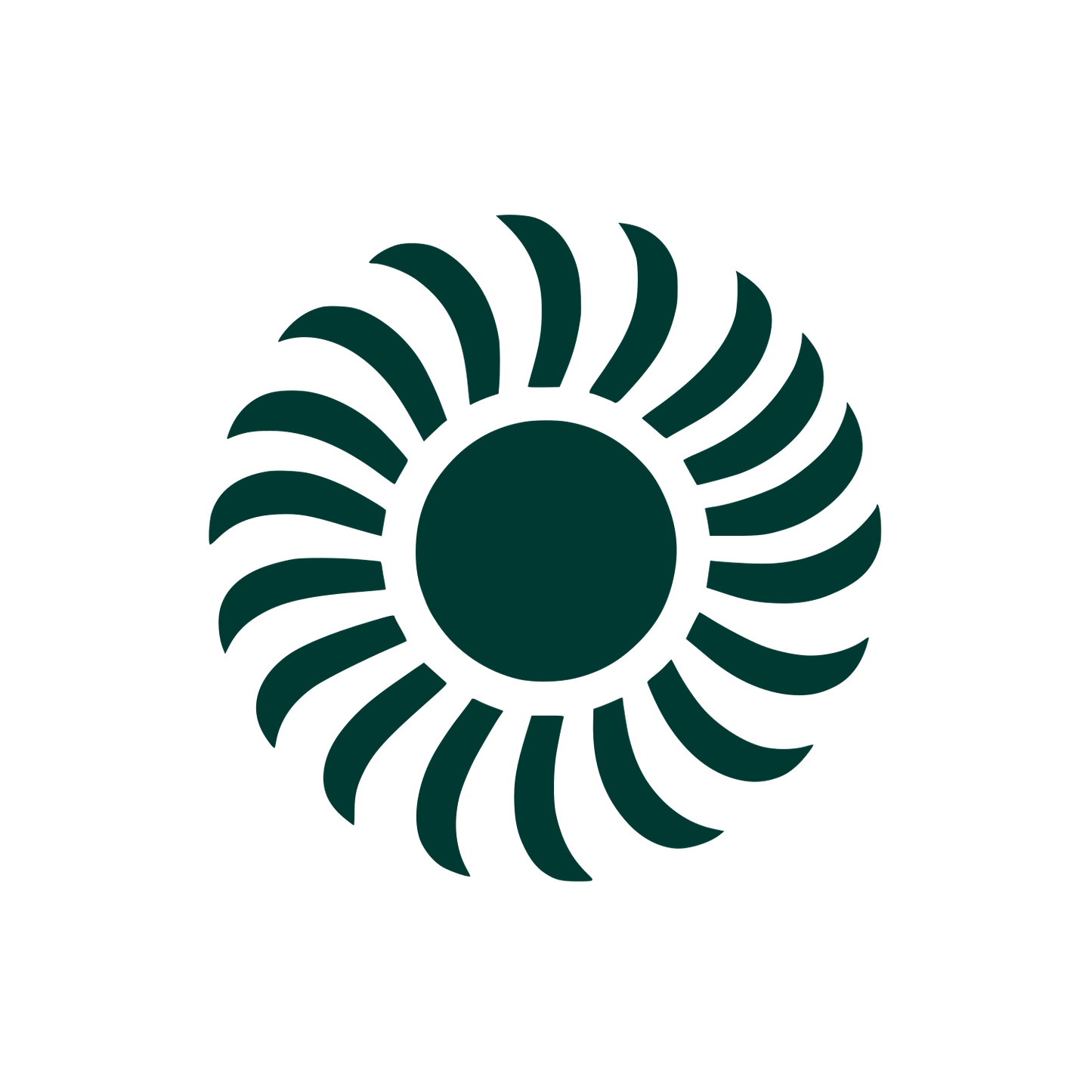 Abstract Sunburst Logo #003932