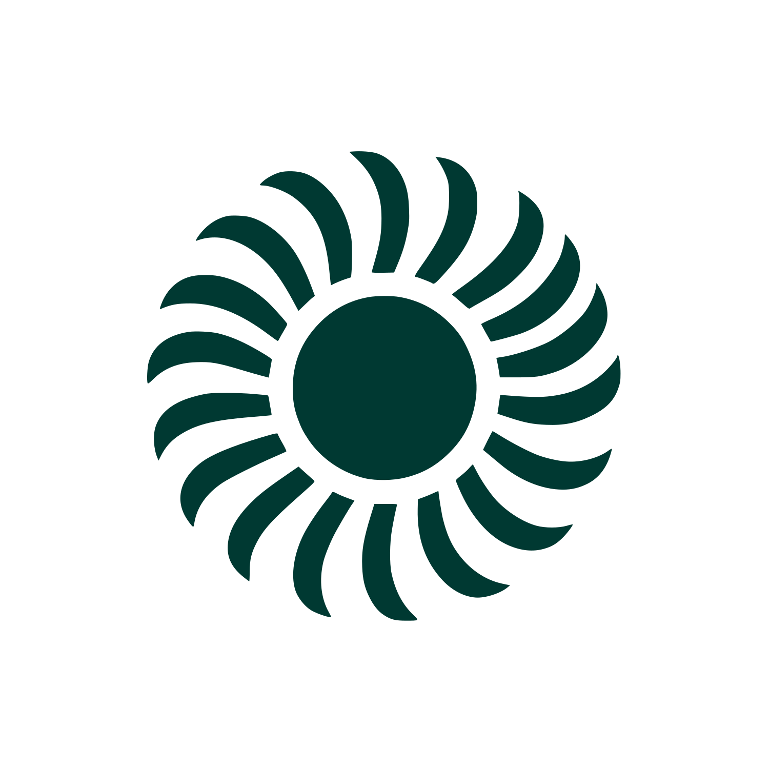 Abstract Sunburst Logo #003932