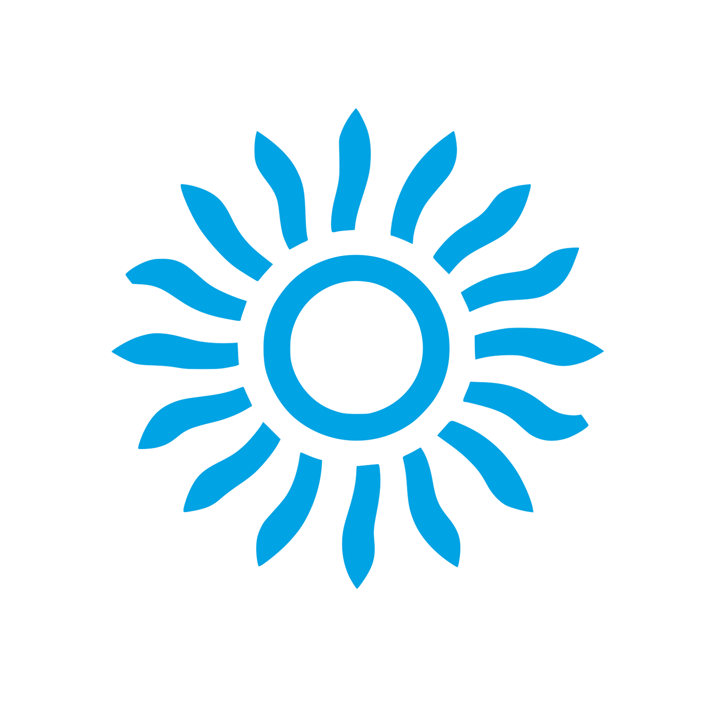 Black Sunburst Logo #00a3e4
