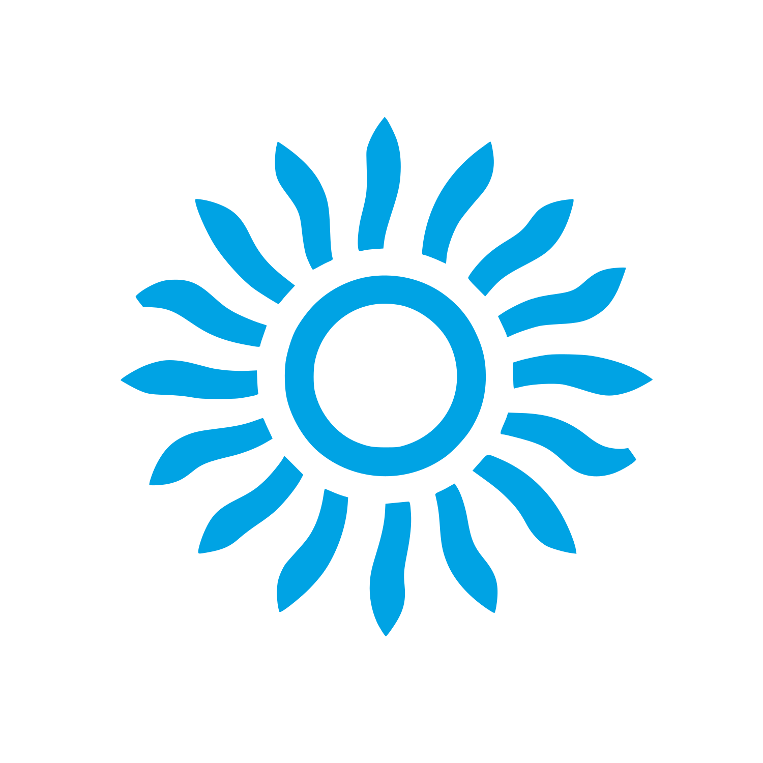 Black Sunburst Logo #00a3e4