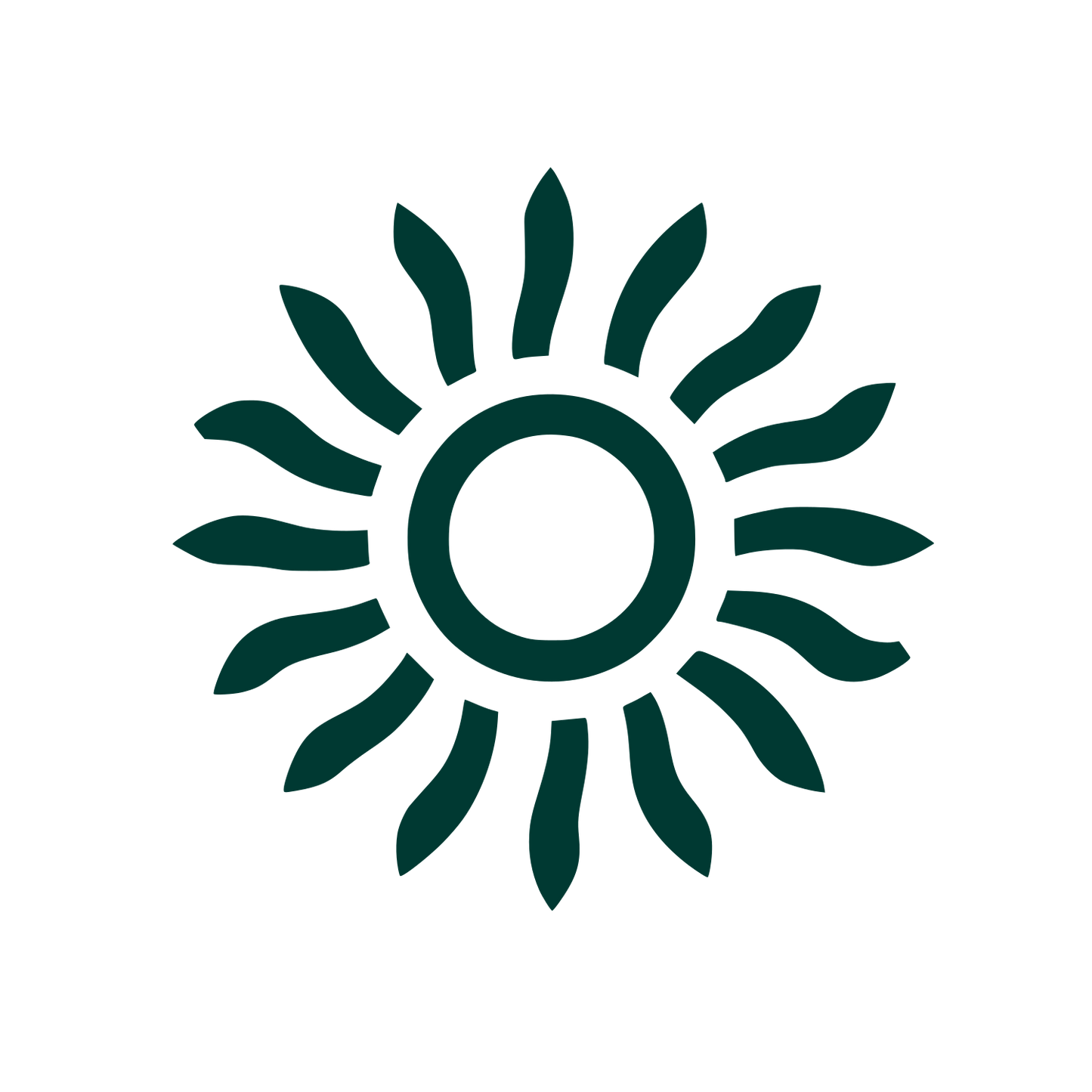 Black Sunburst Logo #003932