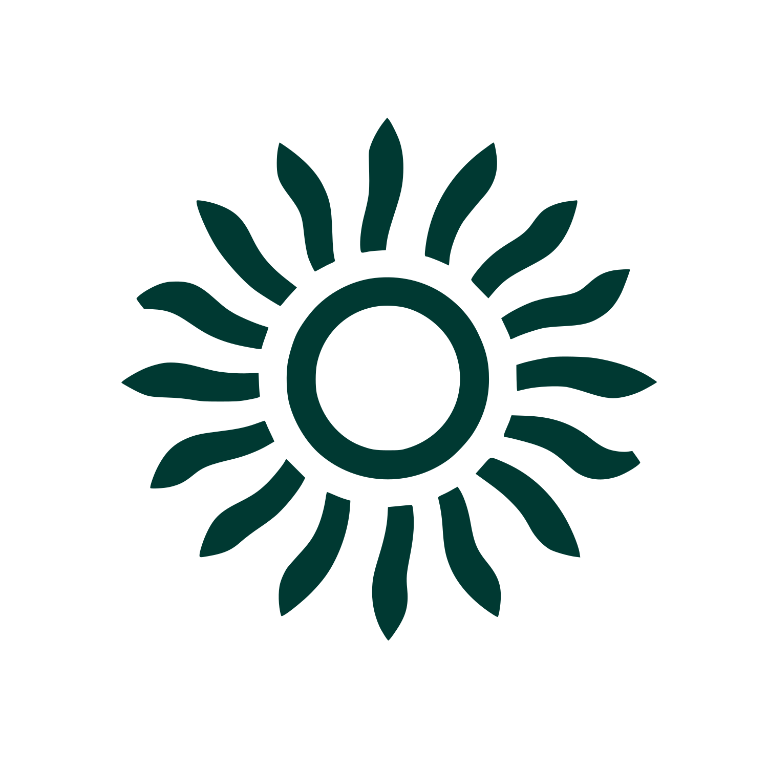 Black Sunburst Logo #003932