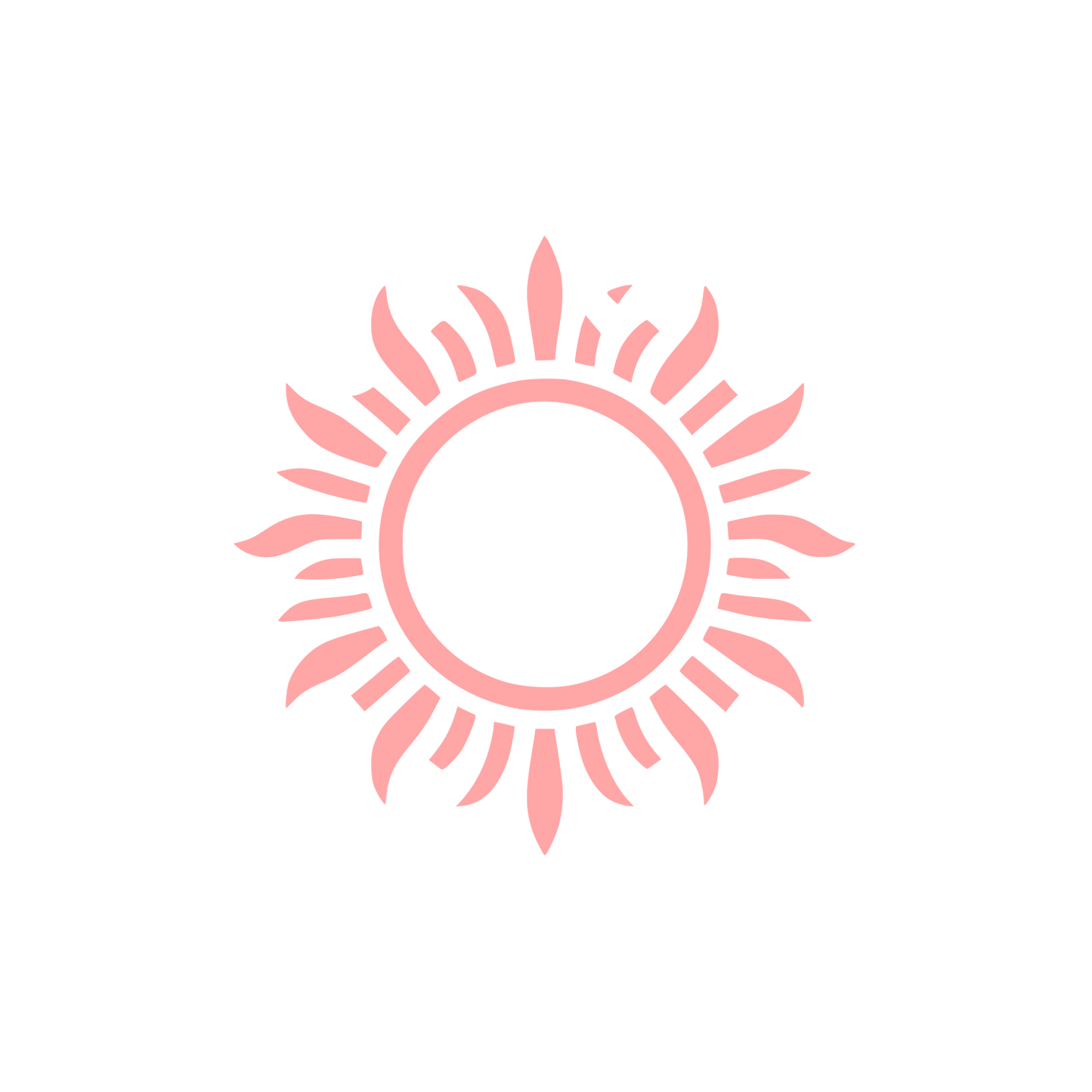 Sunburst Circle Logo #ffa6a6