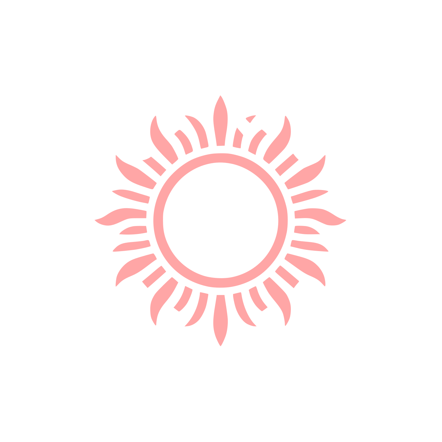 Sunburst Circle Logo #ffa6a6