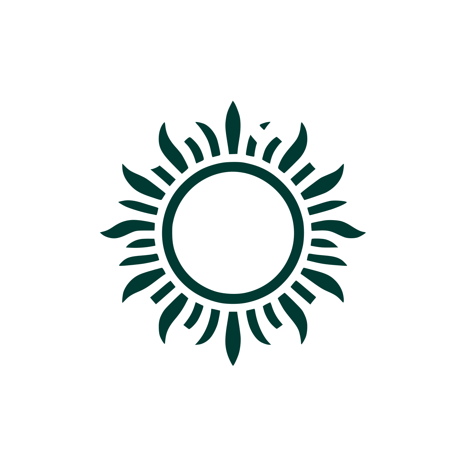 Sunburst Circle Logo #003932