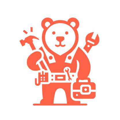 Bear Handyman Tools Logo #FF6347
