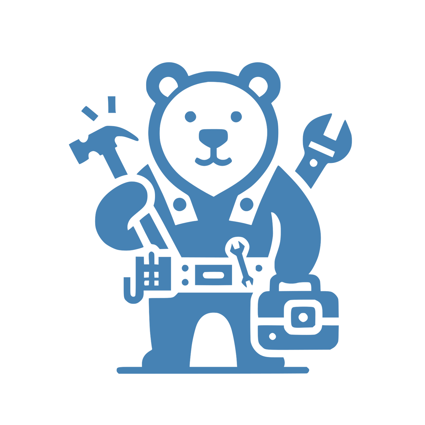 Bear Handyman Tools Logo #4682B4