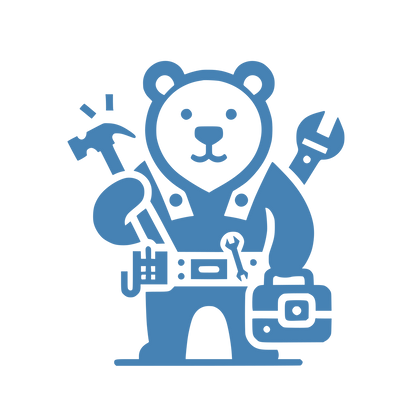 Bear Handyman Tools Logo #4682B4