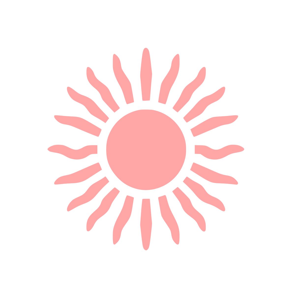 Sunburst Logo Design #ffa6a6
