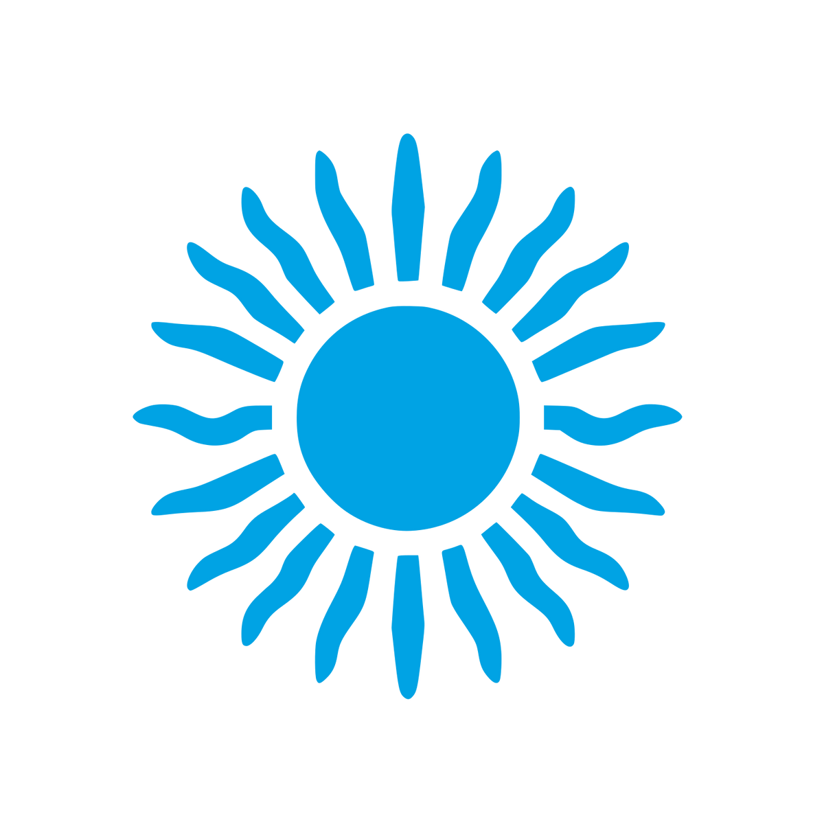 Sunburst Logo Design #00a3e4