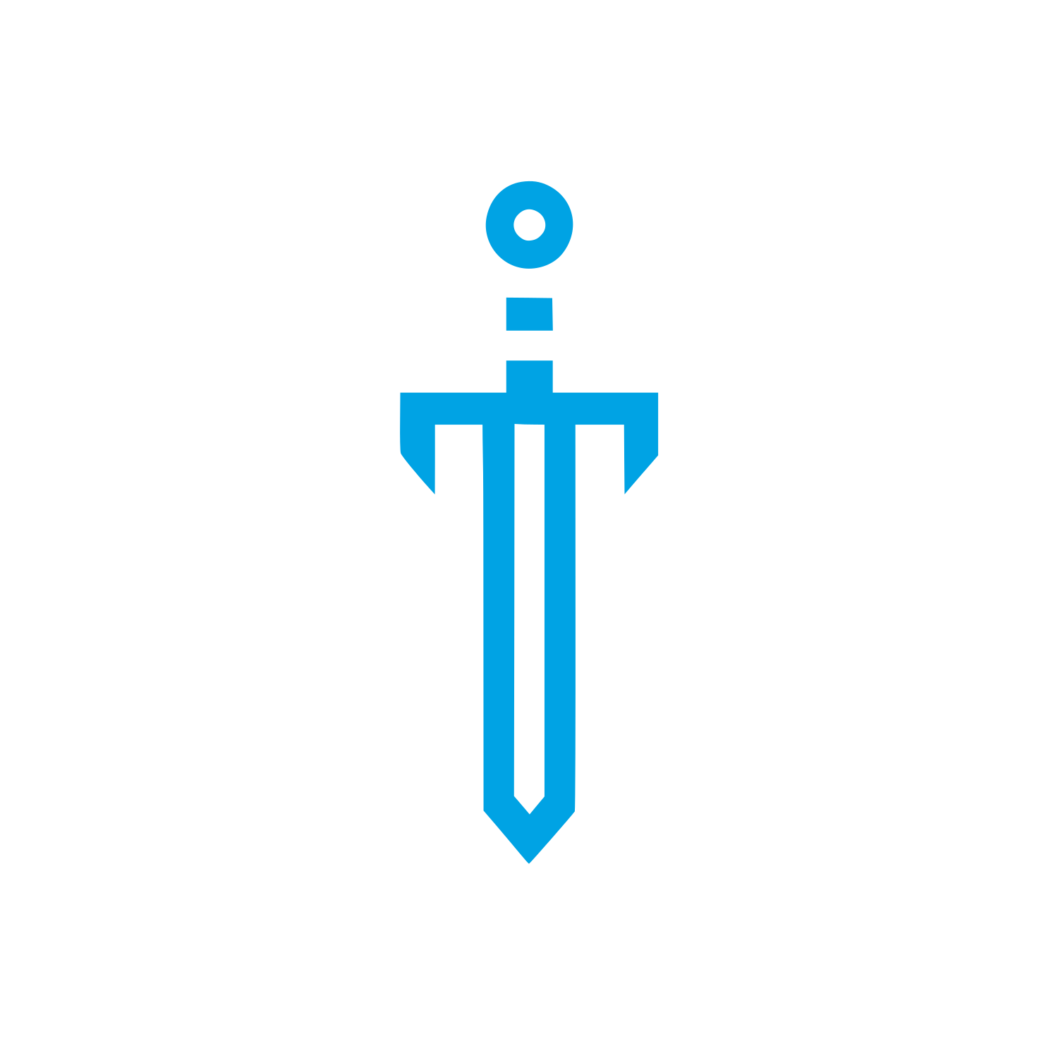 Sword Emblem Logo #00a3e4