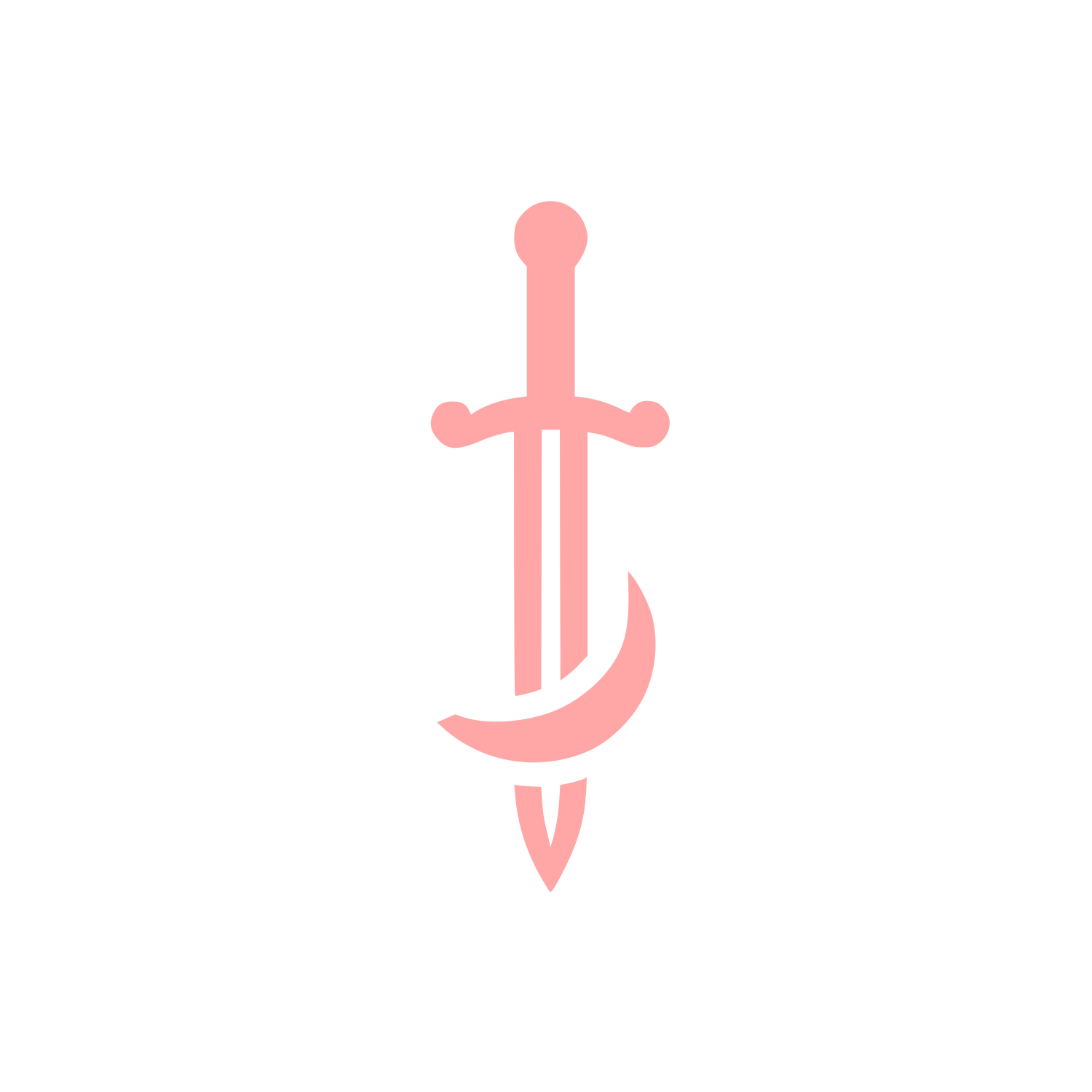 Sword Anchor Logo #ffa6a6