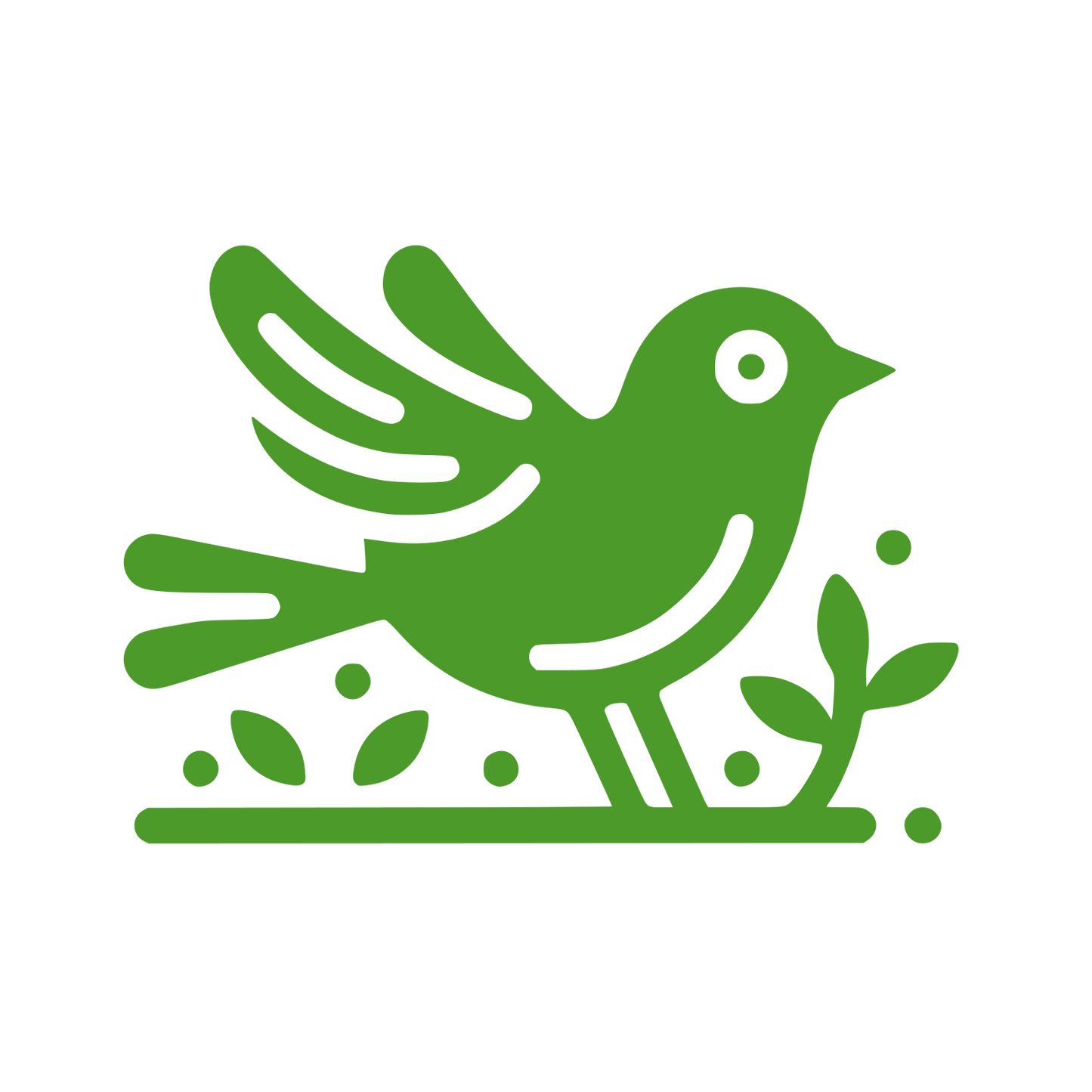 Bird on Branch Logo #4C9A2A