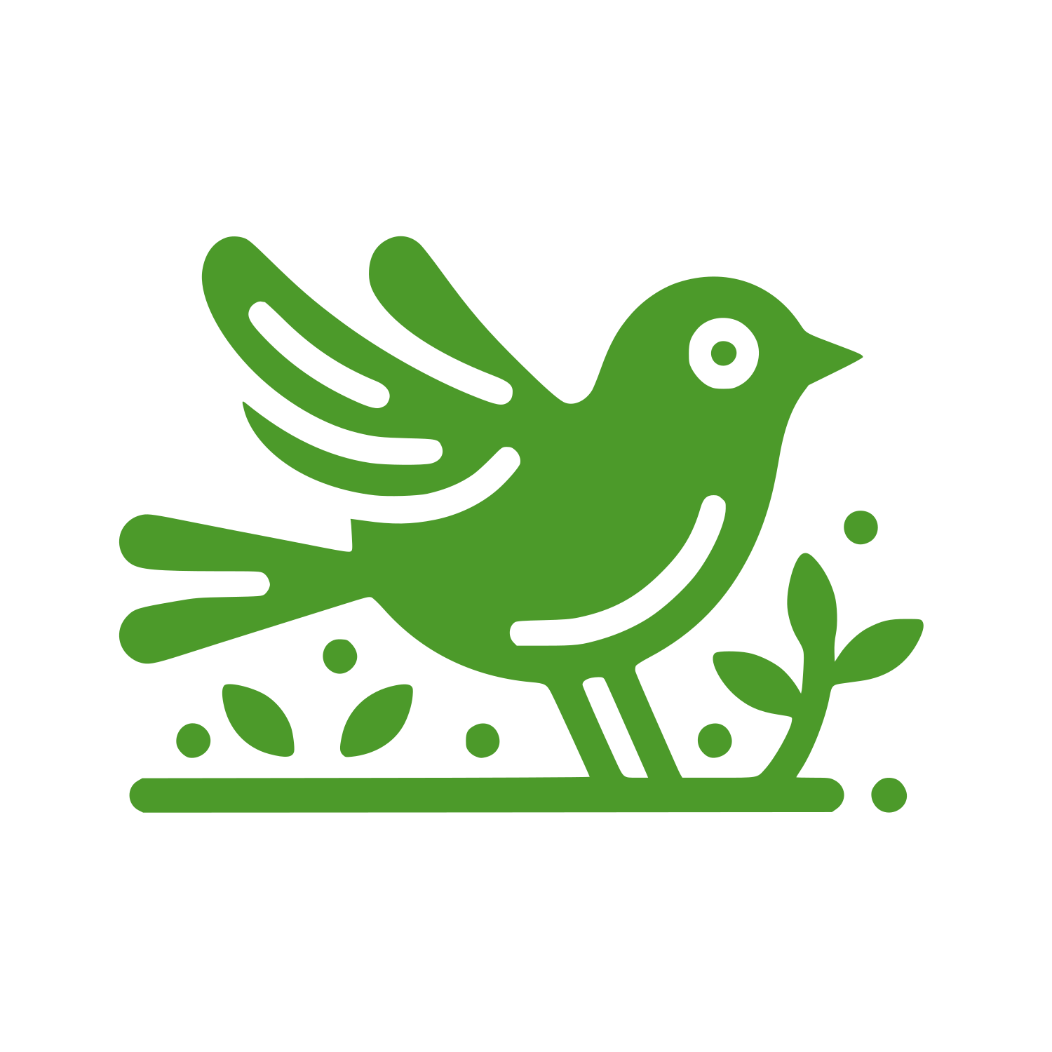 Bird on Branch Logo #4C9A2A
