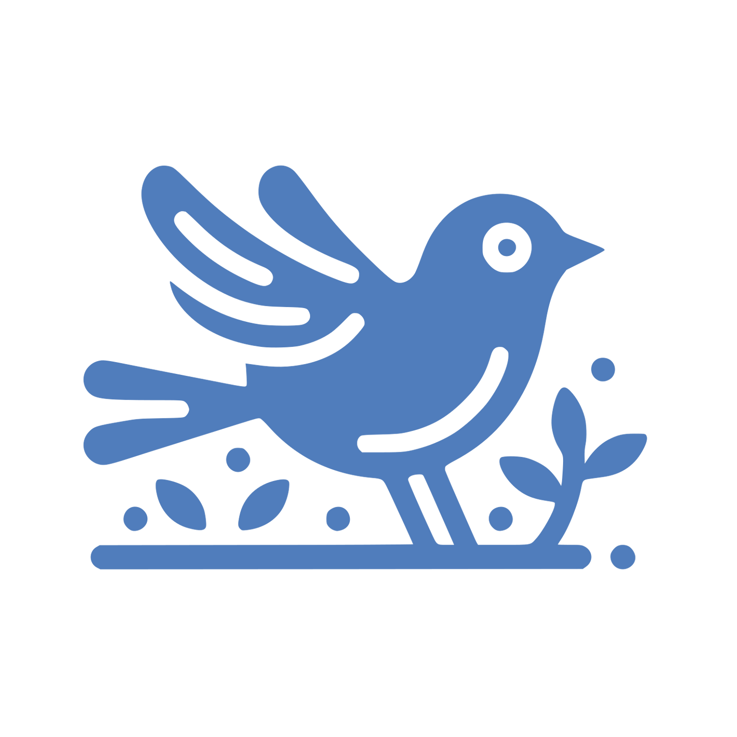 Bird on Branch Logo #507DBC