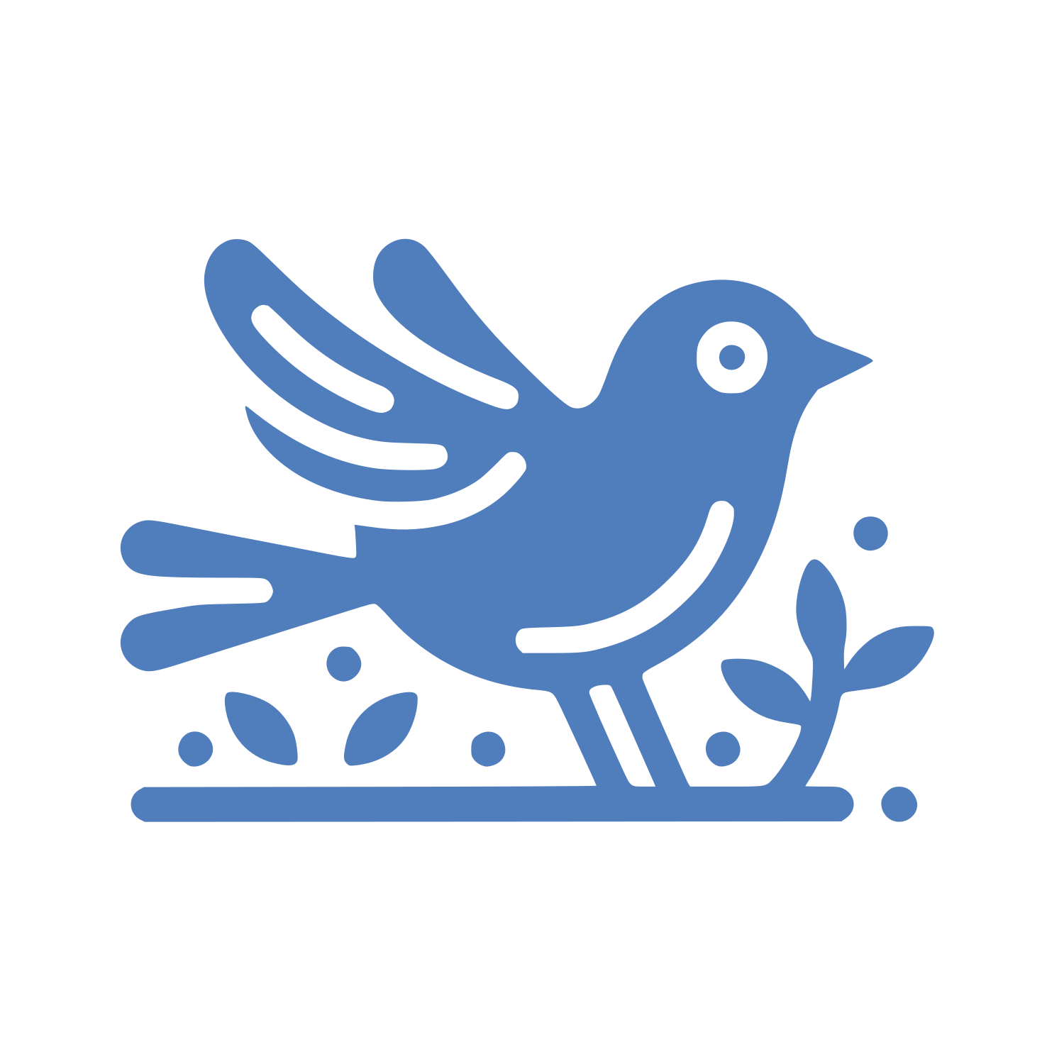 Bird on Branch Logo #507DBC