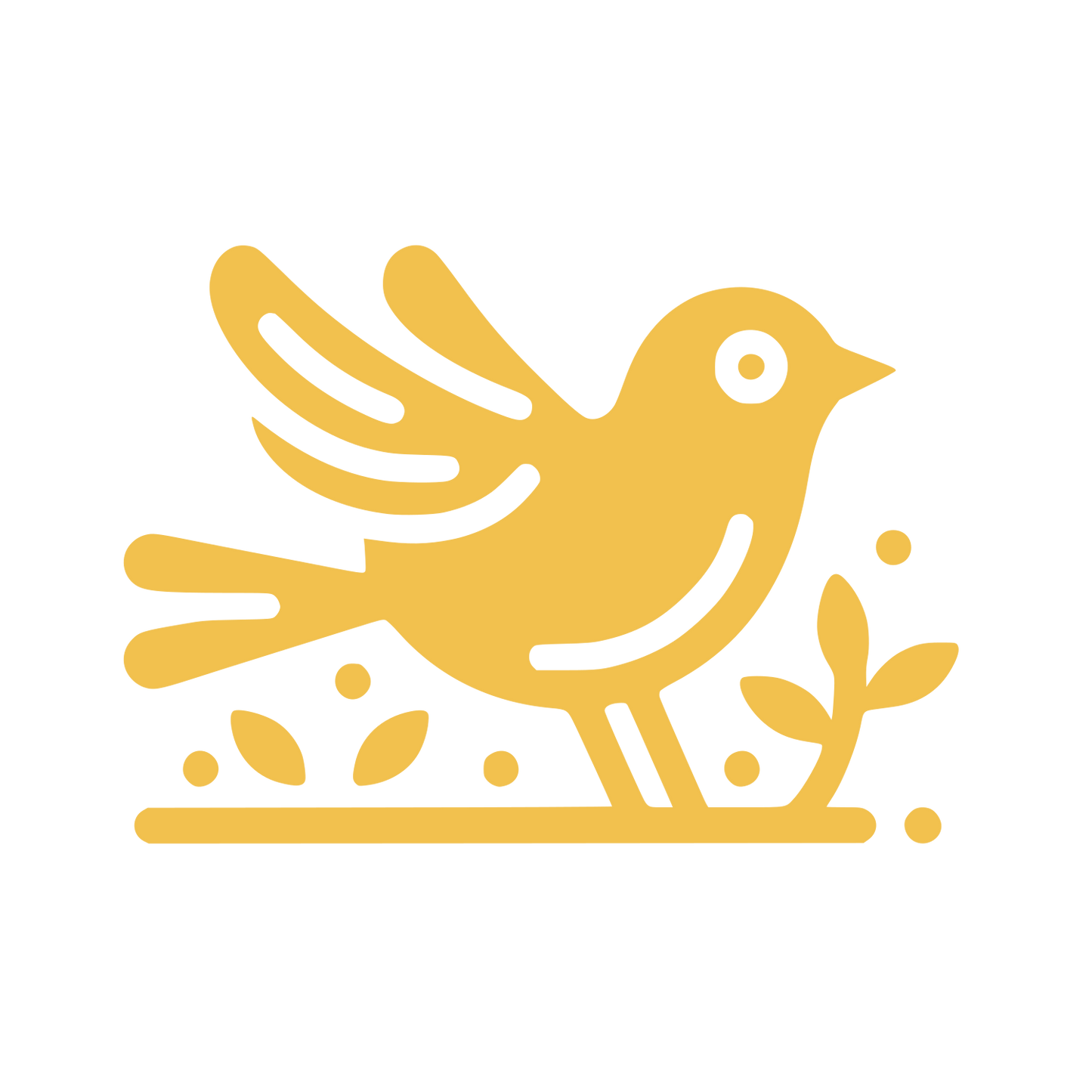 Bird on Branch Logo #F2C14E