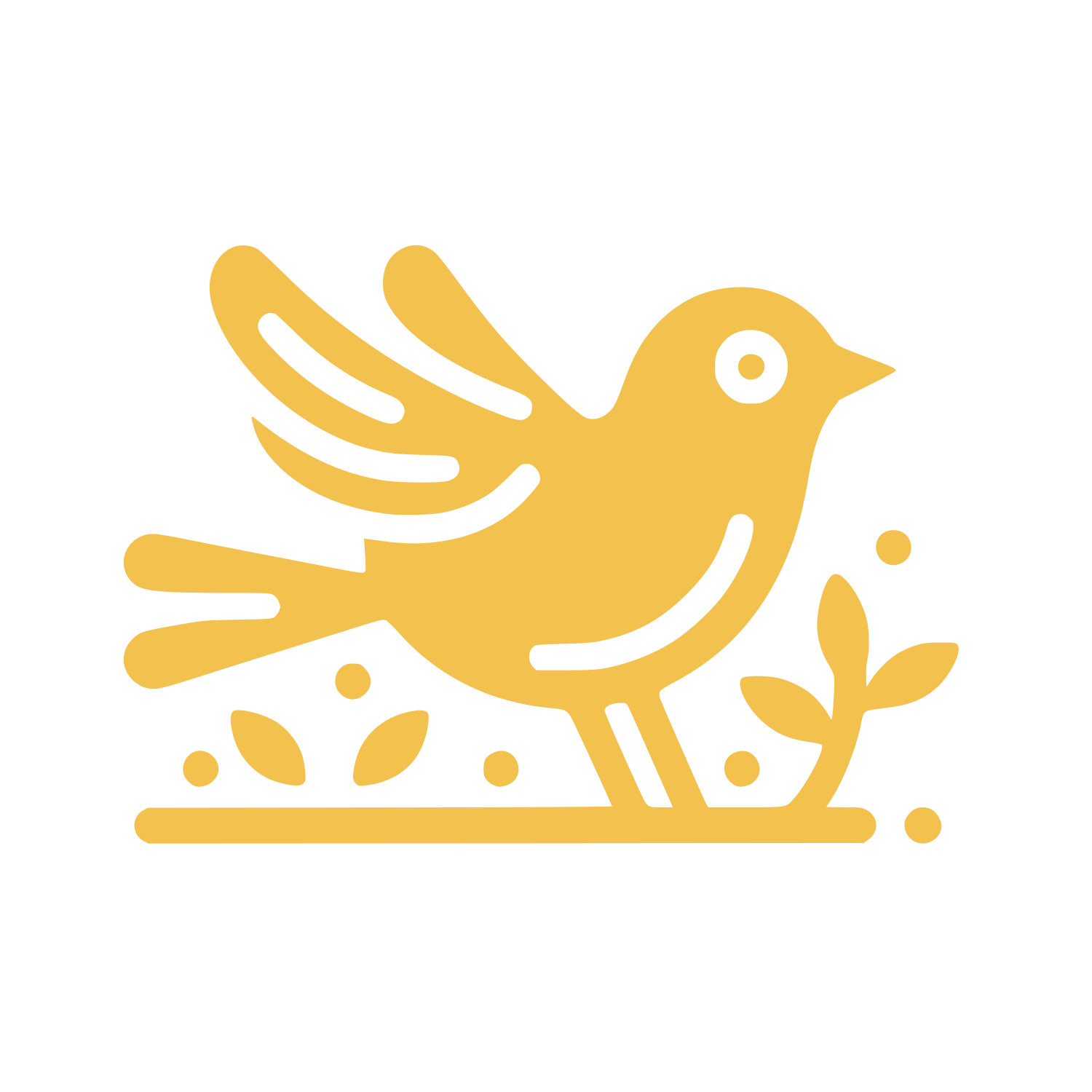 Bird on Branch Logo #F2C14E