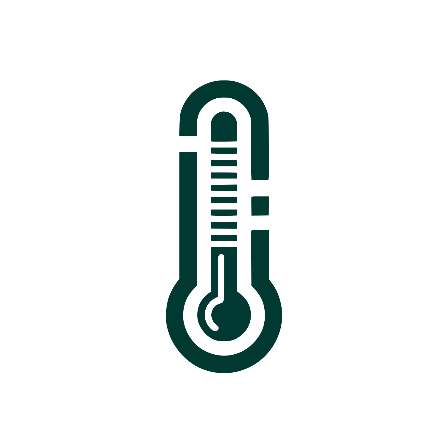 Thermometer Symbol Logo #003932