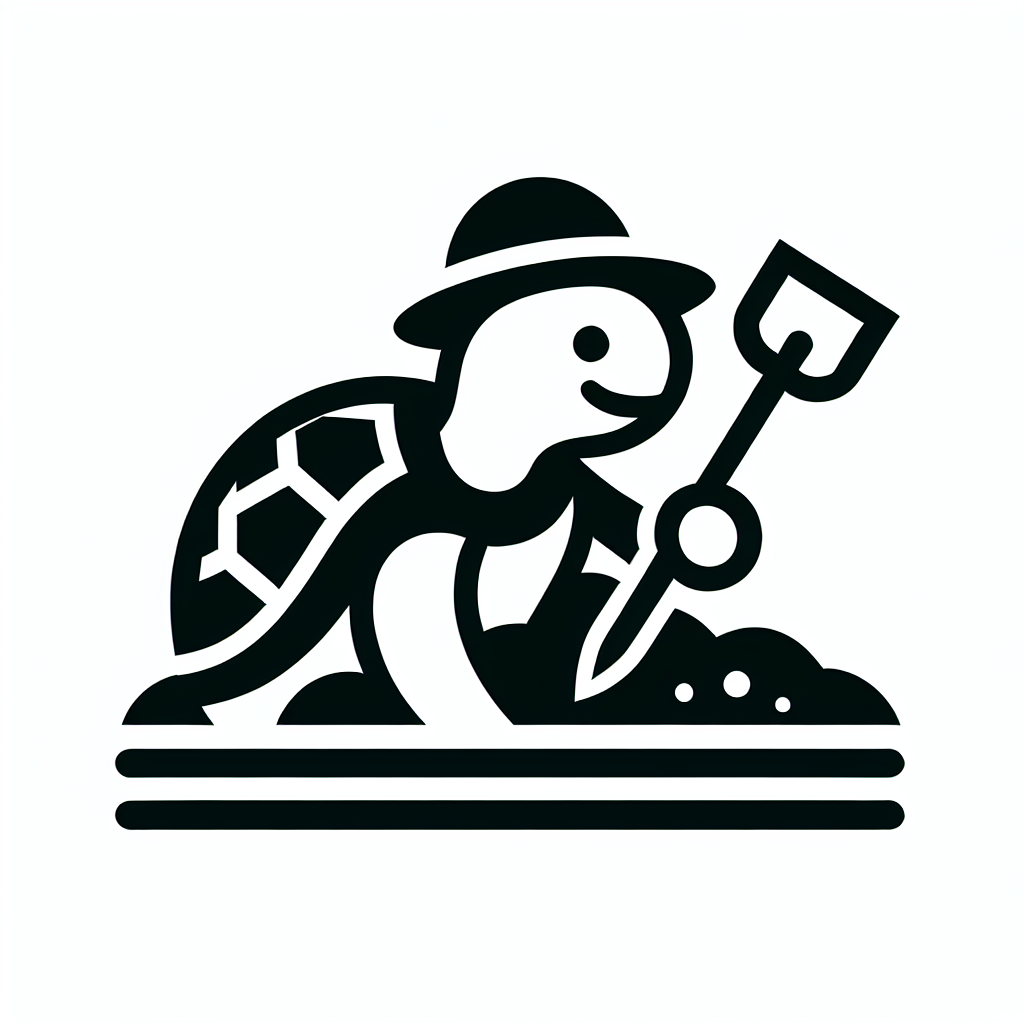 Turtle Gardener Cartoon Logo