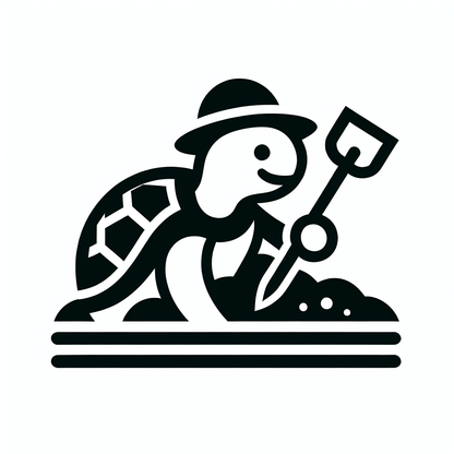 Turtle Gardener Cartoon Logo