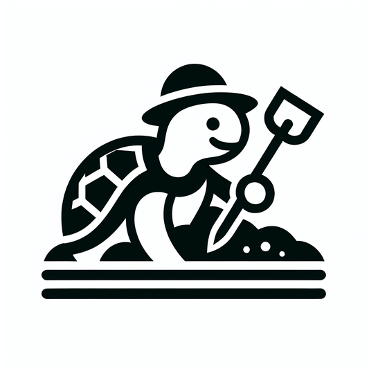 Turtle Gardener Cartoon Logo