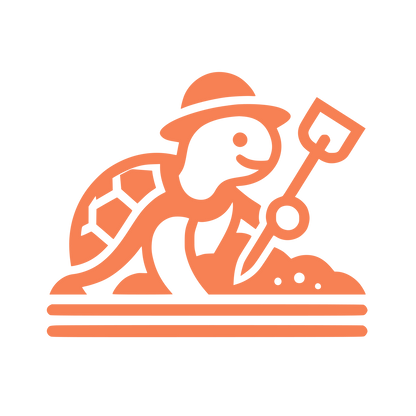 Turtle Gardener Cartoon Logo #F78154