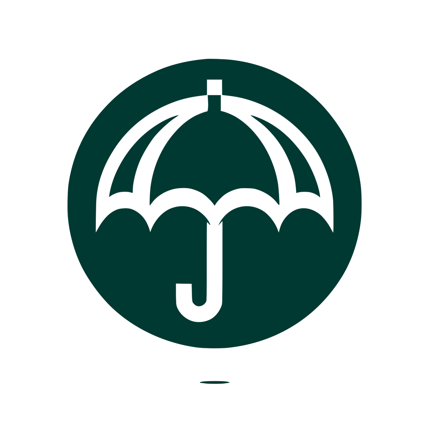 Umbrella Silhouette Logo #003932