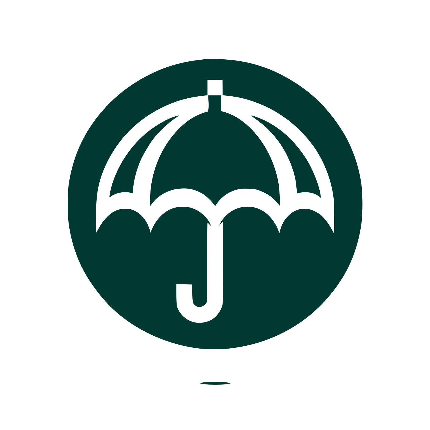 Umbrella Silhouette Logo #003932