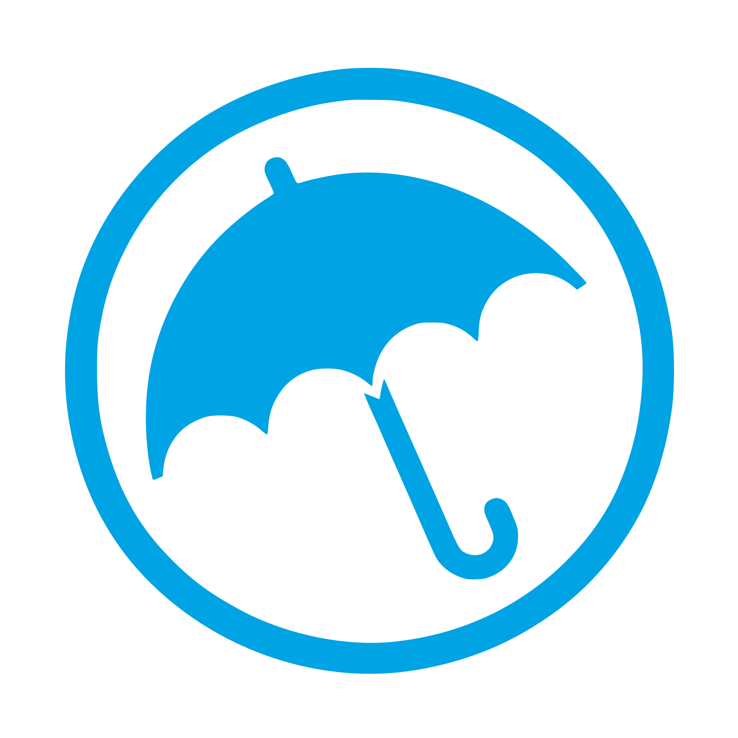 Umbrella Logo Design #00a3e4