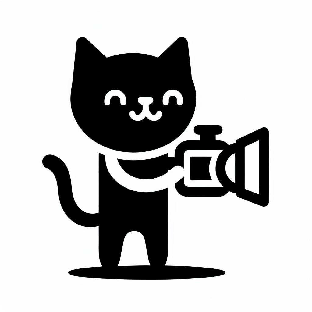 Cat with Movie Camera Logo