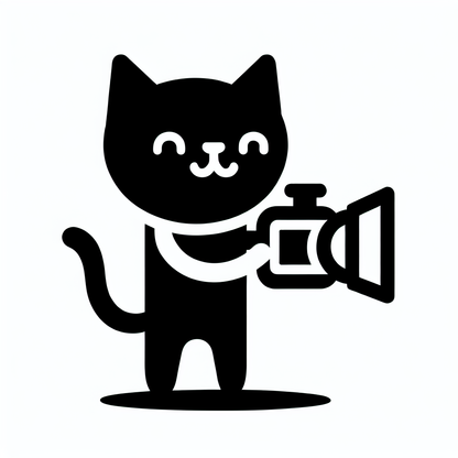 Cat with Movie Camera Logo