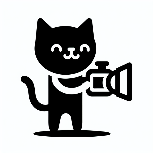 Cat with Movie Camera Logo